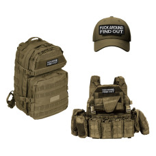 Набір шевронів 2 шт Fuck Around and Find Out 3,8х10 см військова вишита аплікація, нашивка з липучкою