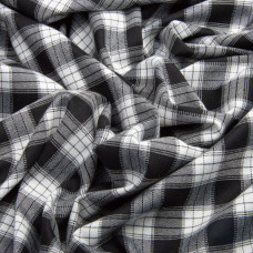 Тканина костюмна Клітка Шотландка, 150 см, 265 г/м2, Клітка, Шотландка, костюмка чорна біла