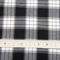 Тканина костюмна Клітка Шотландка, 150 см, 265 г/м2, Клітка, Шотландка, костюмка чорна біла