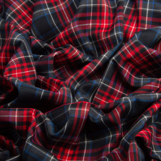 Тканина костюмна Клітина, 148 см, 265 г/м2, Клітка, Шотландка, костюмка т/синя/червона
