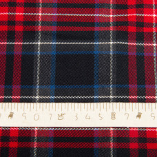 Тканина костюмна Клітина, 148 см, 265 г/м2, Клітка, Шотландка, костюмка т/синя/червона