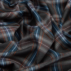 Тканина костюмна Клітина, 148 см, 265 г/м2, Клітка, Шотландка, костюмка коричнево синя
