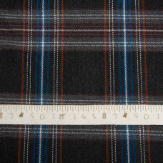 Тканина костюмна Клітина, 148 см, 265 г/м2, Клітка, Шотландка, костюмка коричнево синя