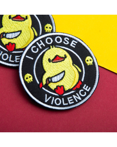 Шеврон I Choose Violence 7,6 см військова вишита аплікація, нашивка з липучкою, вишитий патч нашивка
