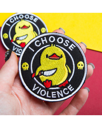 Шеврон I Choose Violence 7,6 см військова вишита аплікація, нашивка з липучкою, вишитий патч нашивка