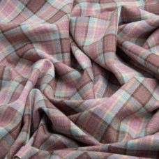 Тканина костюмна Клітка, 150 см, 275 г/м2, Клітка, Шотландка, костюмка коричнева фрез сіра