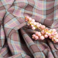 Тканина костюмна Клітка, 150 см, 275 г/м2, Клітка, Шотландка, костюмка коричнева фрез сіра