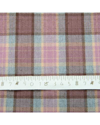 Тканина костюмна Клітка, 150 см, 275 г/м2, Клітка, Шотландка, костюмка коричнева фрез сіра