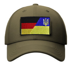 Шеврон на липучці Прапор Німеччини та України, Німеччина, ФРГ, вишитий патч нашивка