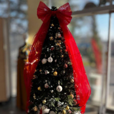 Бант декоративний 65х200 см великий фатиновий святковий пудра