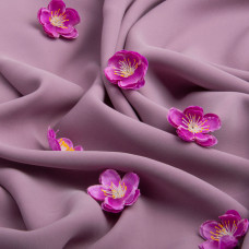 Тканина костюмна Barbie креп, 145 см, 228 г/м2, для одягу, платтів, костюмів, спідниць сірий фрез