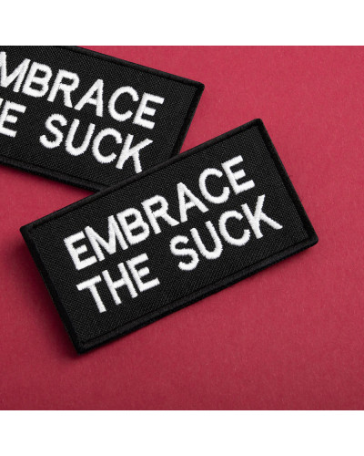 Набір шевронів 2 шт. з липучкою Embrace the suck 4х8 см вишитий патч шеврон нашивка