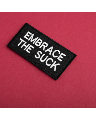 Набір шевронів 2 шт. з липучкою Embrace the suck 4х8 см вишитий патч шеврон нашивка