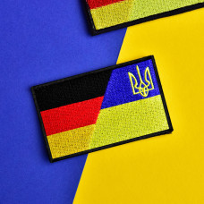 Набір шевронів 2 шт. на липучці Флаг Німеччини й України, Німеччина, ФРГ, вишитий патч нашивка