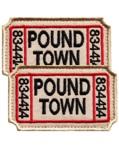 Набір шевронів 2 шт. з липучкою Ticket to Pound Town 4,6х7,6 см вишитий патч шеврон нашивка