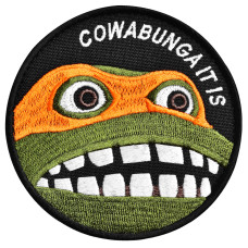 Шеврон нашивка "Cowabunga It Is" 8 см — вишитий патч на липучці, для тактичного рюкзака, жилета, шлейки,