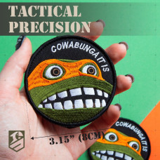 Шеврон нашивка "Cowabunga It Is" 8 см — вишитий патч на липучці, для тактичного рюкзака, жилета, шлейки,
