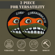 Шеврон нашивка "Cowabunga It Is" 8 см — вишитий патч на липучці, для тактичного рюкзака, жилета, шлейки,