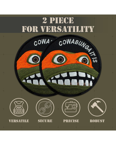 Шеврон нашивка "Cowabunga It Is" 8 см — вишитий патч на липучці, для тактичного рюкзака, жилета, шлейки,