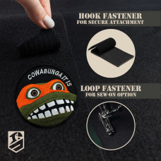 Шеврон нашивка "Cowabunga It Is" 8 см — вишитий патч на липучці, для тактичного рюкзака, жилета, шлейки,