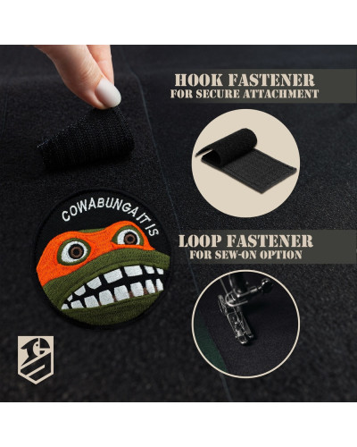 Шеврон нашивка "Cowabunga It Is" 8 см — вишитий патч на липучці, для тактичного рюкзака, жилета, шлейки,