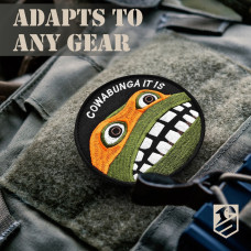 Шеврон нашивка "Cowabunga It Is" 8 см — вишитий патч на липучці, для тактичного рюкзака, жилета, шлейки,