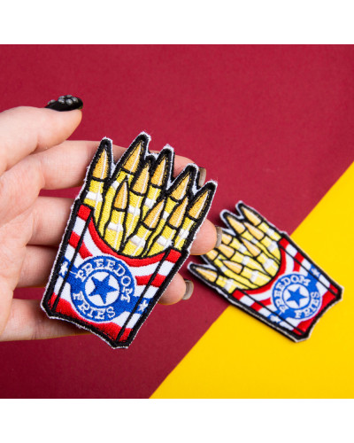 Шеврон нашивка Freedom Fries Patch 5×8 см вишитий патч на липучці