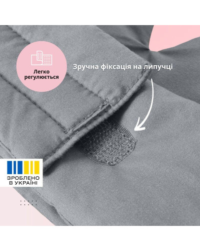Маска для сну 12×68 см мікрофібра з липучкою для жінок і чоловіків сіра