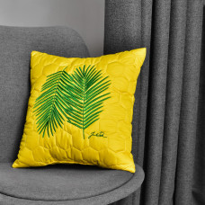 Подушка декоративна 40х40 Тропікал з вишивкою гіпоалергенна жовта