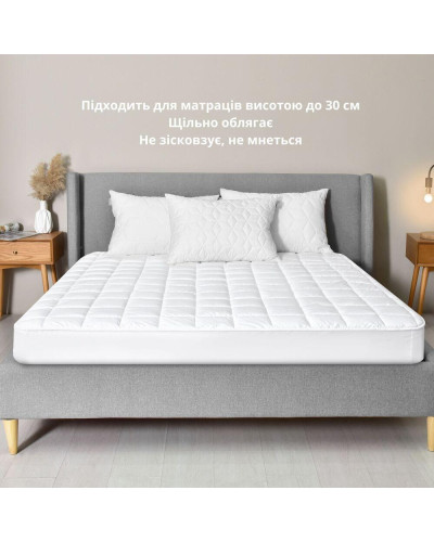 Наматрацник 140×200×35 SleepDream з натяжним бортом периметром, гіпоалергенний, щільний, захисний