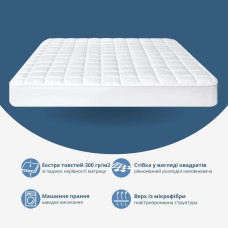 Наматрацник 90×200×35 SleepDream з натяжним бортом периметром, гіпоалергенний, щільний, захисний