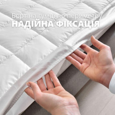 Наматрацник 90×200×35 SleepDream з натяжним бортом периметром, гіпоалергенний, щільний, захисний