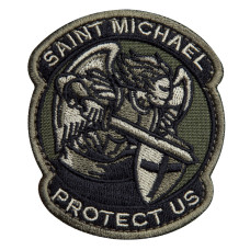 Шеврон на липучці Saint Michael 7х7,6 см вишитий патч, нашивка, шеврон Архангел Михайло