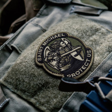 Шеврон на липучці Saint Michael 7х7,6 см вишитий патч, нашивка, шеврон Архангел Михайло