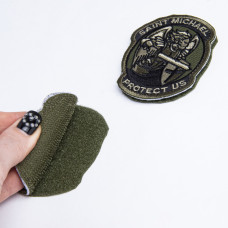 Шеврон на липучці Saint Michael 7х7,6 см вишитий патч, нашивка, шеврон Архангел Михайло