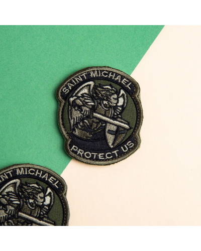 Шеврон на липучці Saint Michael 7х7,6 см вишитий патч, нашивка, шеврон Архангел Михайло