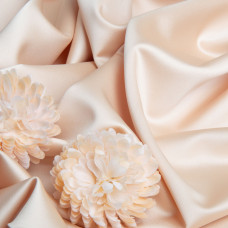 Тканина костюмна атласна Scarlett, 140 см, 220 г/м2, для одягу, платтів, костюмів, спідниць беж