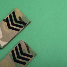 Набір шевронів 2 шт. з липучкою Звання ВСУUN 5х10 см, вишитий патч шеврон мультикам