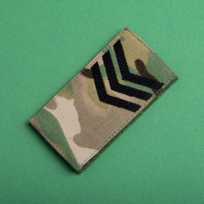 Набір шевронів 2 шт. з липучкою Звання ВСУUN 5х10 см, вишитий патч шеврон мультикам