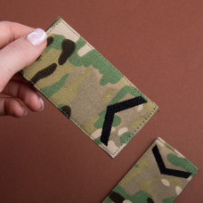 Набір шевронів 2 шт. з липучкою Звання ВСУнішаl Солдати 5х10 см, вишитий патч шеврон мультикам