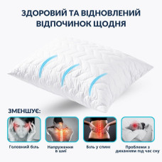 Набір подушок 2 шт 50×70 Breeze IDEIA стьобаний чохол з блискавкою, штучний пух, гіпоалергенна подушка