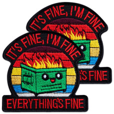 Набір шевронів 2 шт It is fine, I'm Fine Everythings Fine 7,3х7,6 см вишитий патч нашивка шеврон