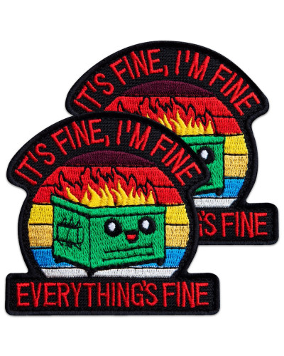 Набір шевронів 2 шт It is fine, I'm Fine Everythings Fine 7,3х7,6 см вишитий патч нашивка шеврон