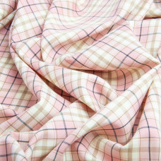 Тканина плательна Кліточка 150 см, 150 г/м2, Клітка, Шотландка, тканина костюмна пудра