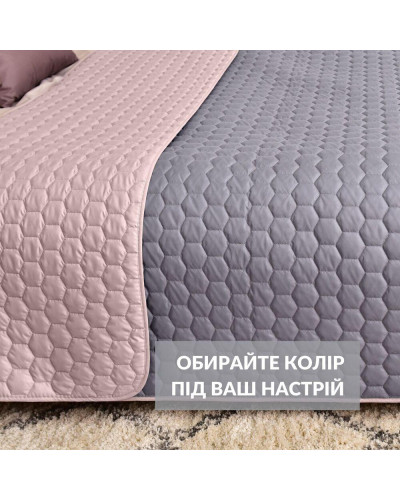 Покривало на ліжко 220х240 см і 2 шт подушка декор із вишивкою IDEIA двостороннє, міцне стьобання тканини