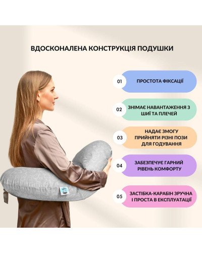 Подушка для годування диванчик 60х70х16 см бавовна антиалергенне волокно, для зручності мами, з блискавкою