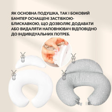 Подушка для годування диванчик 60х70х16 см бавовна антиалергенне волокно, для зручності мами, з блискавкою