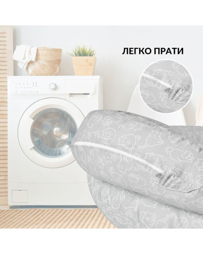 Подушка для годування диванчик 60х70х16 см бавовна антиалергенне волокно, для зручності мами, з блискавкою