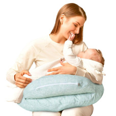 Подушка для годування диванчик 60х70х16 см бавовна антиалергенне волокно, для зручності мами, з блискавкою