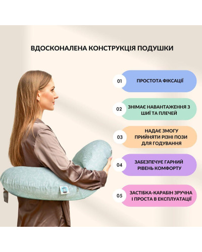 Подушка для годування диванчик 60х70х16 см бавовна антиалергенне волокно, для зручності мами, з блискавкою